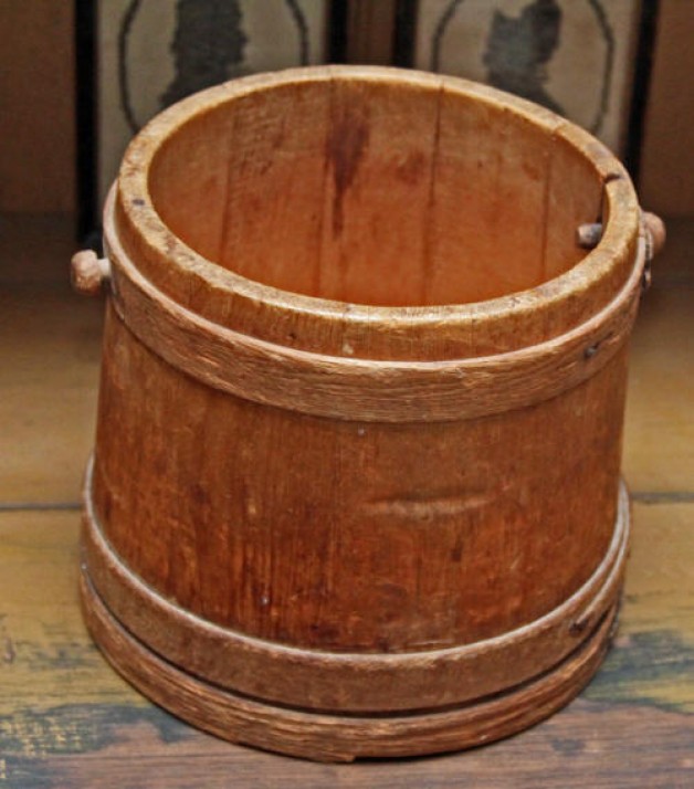 Old-Fashioned Wooden Bucket, 1 qt Unlined, Size: One size, Brown